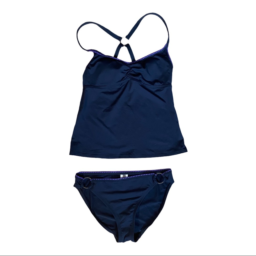 Black and purple tankini